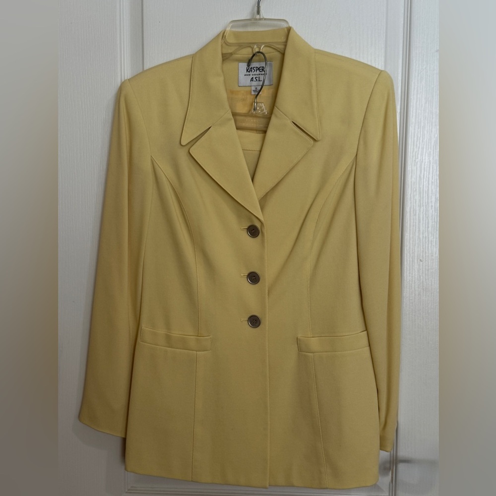 Kasper ASL Pale Yellow 2PC Tailored Suit